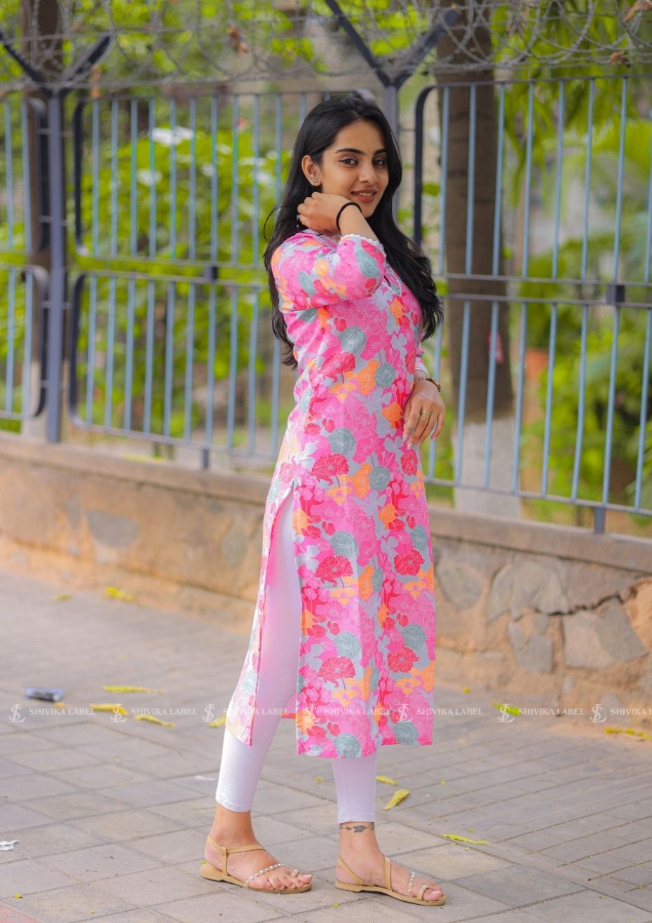 Pink Cotton Kurti