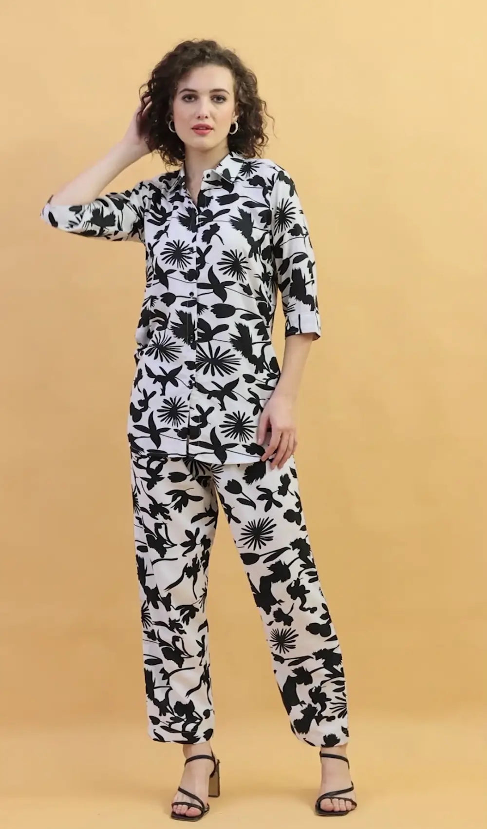 Black Floral Co-Ord Set
