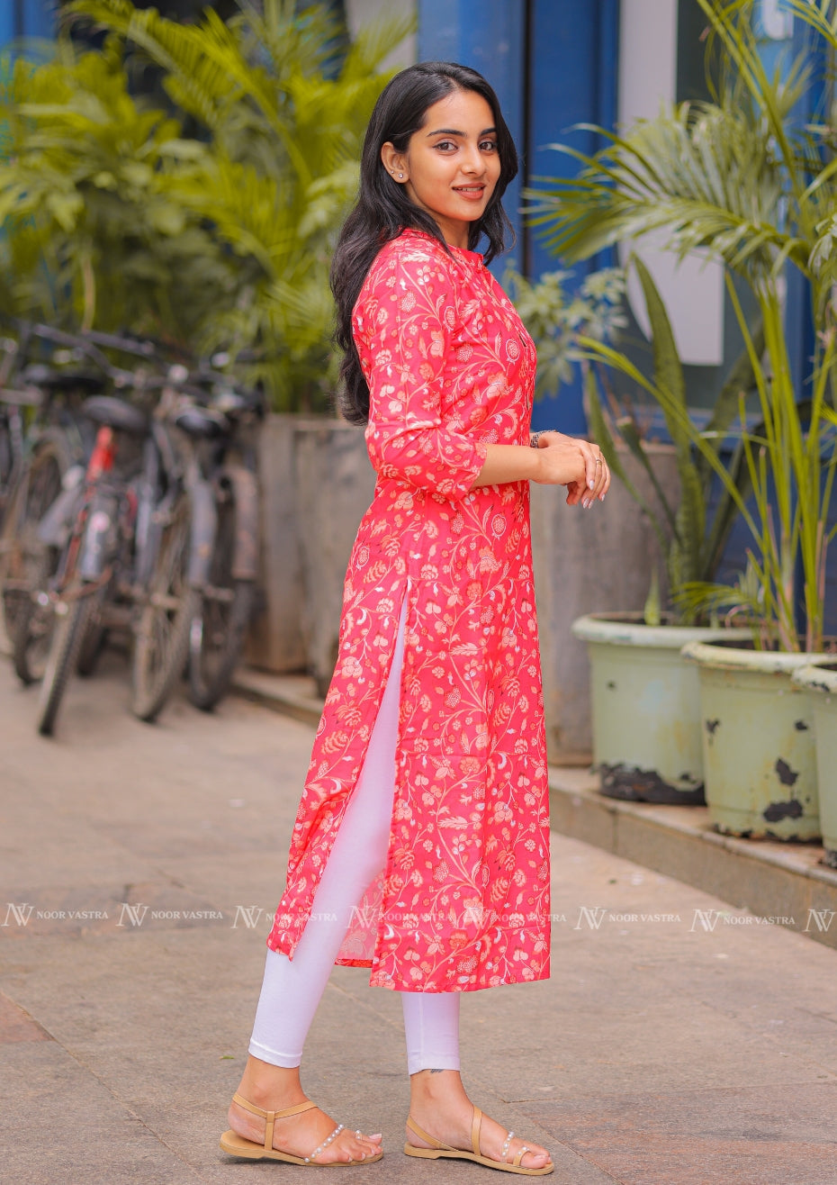 Red Muslin Kurti