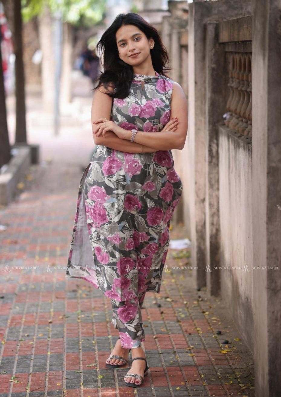 Crimson Smoke Kurti